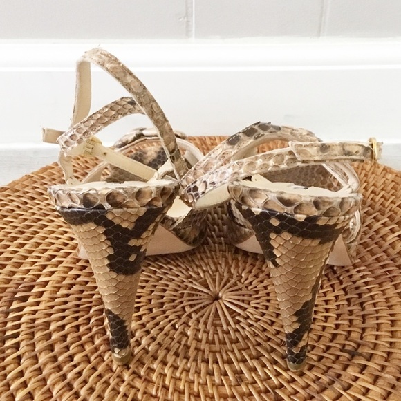 Oscar de la Renta Shoes Heels Platform Snake Italy 38.5 Size 8.5 - Picture 8 of 9